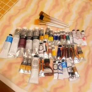 OIL PAINTS high end new bundle-37 pieces including FOUR 6.75oz Windsor oils!